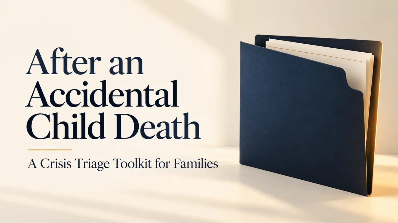 After an Accidental Child Death — Crisis Triage Toolkit