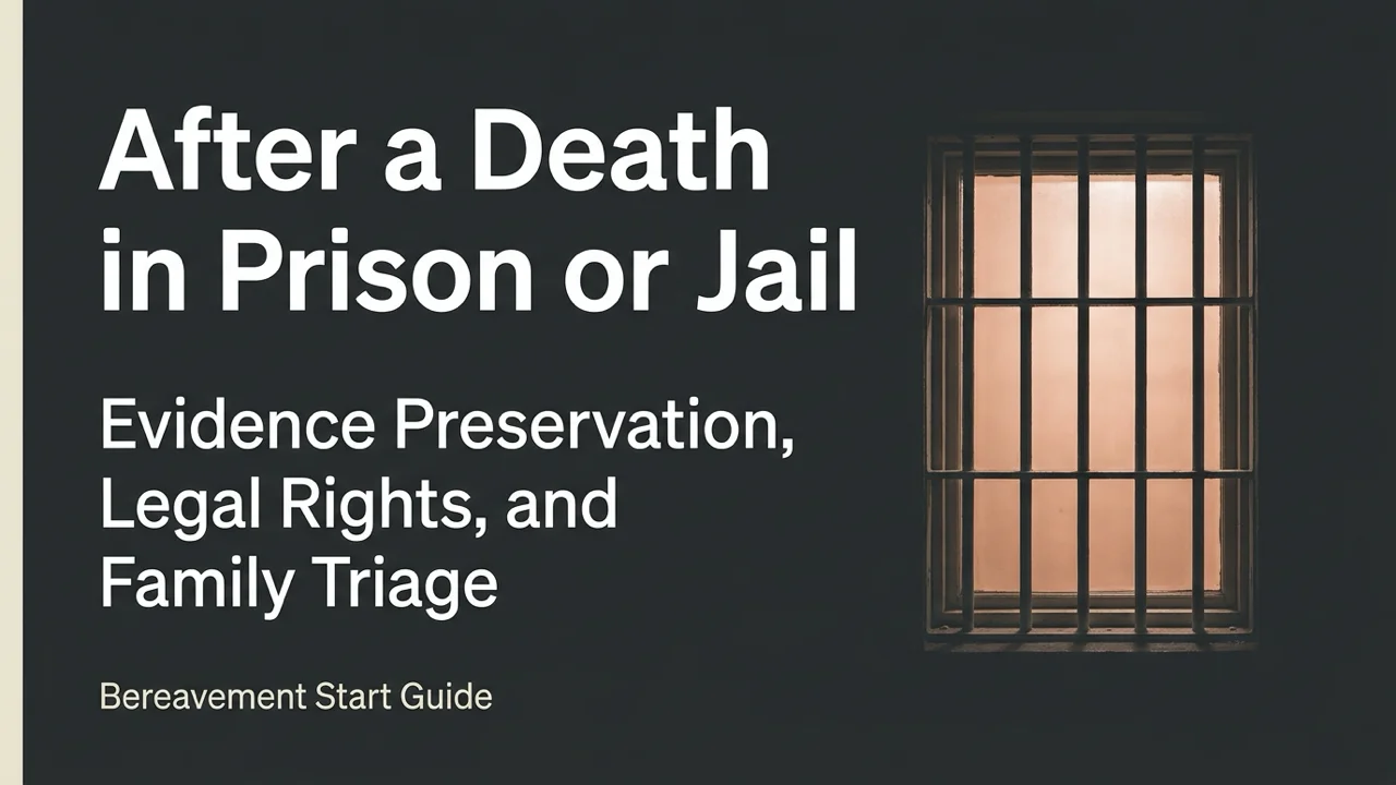 After a Death in Prison or Jail — Family Triage Toolkit