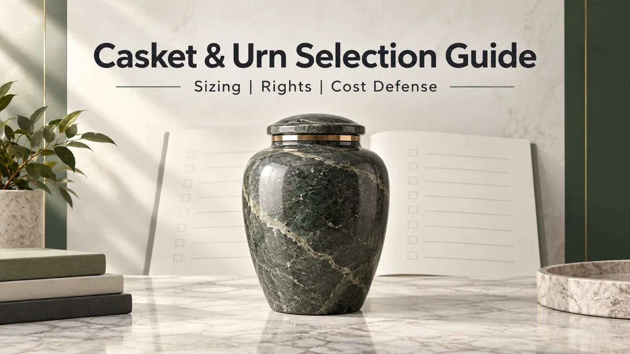 Casket & Urn Selection Guide — Sizing, Rights, and Cost Defense