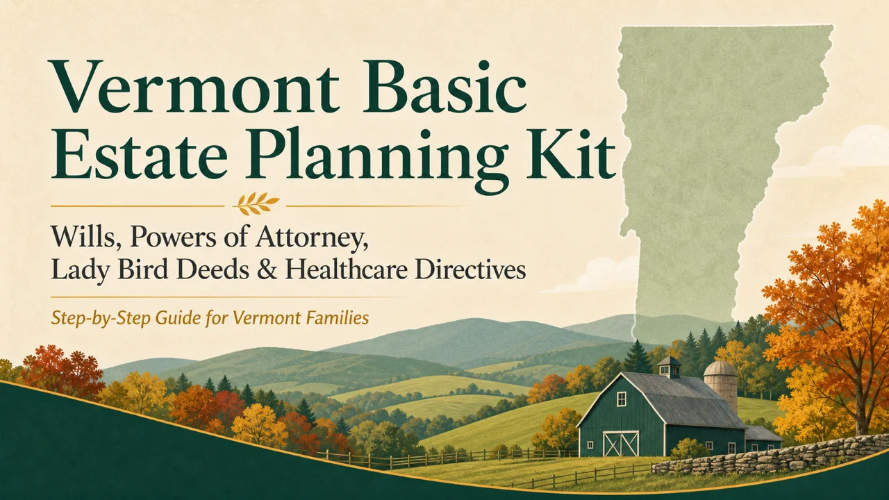 Vermont Estate Planning Kit — Wills, Lady Bird Deeds & COLST Guide